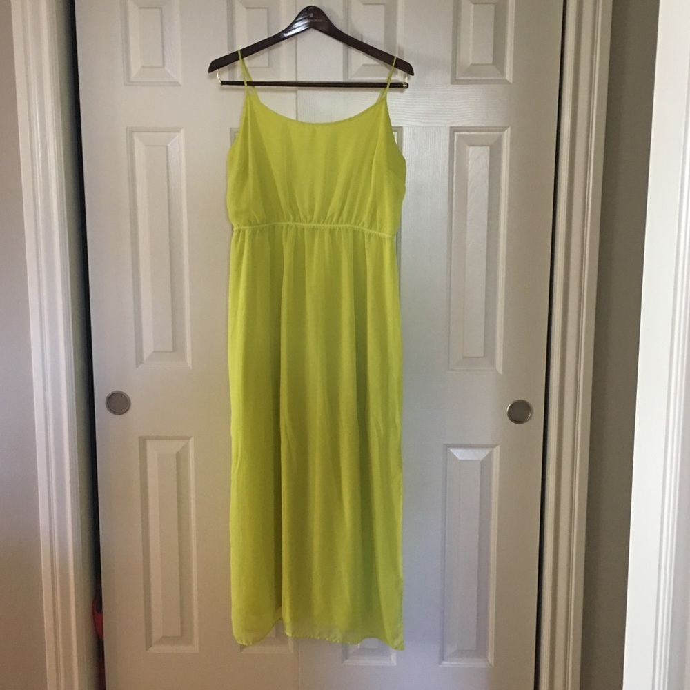 Lime green maxi dress, size XL